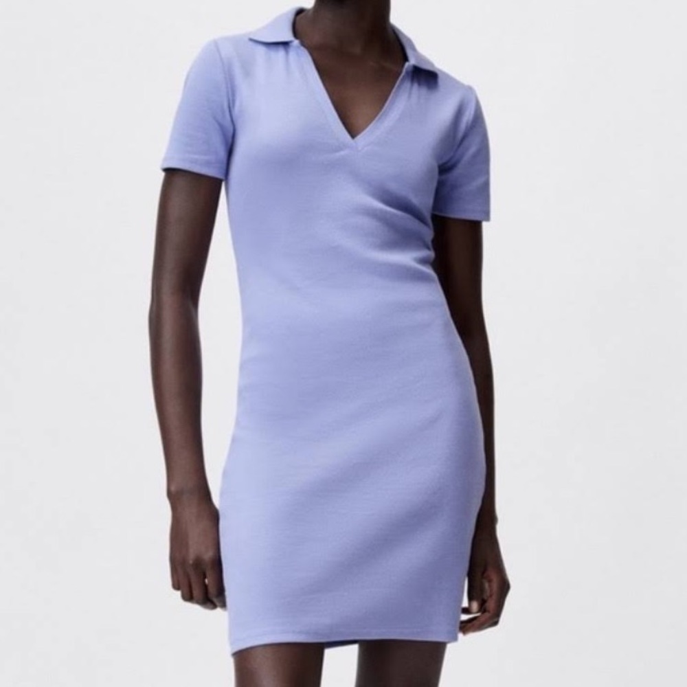 Zara periwinkle polo mini dress